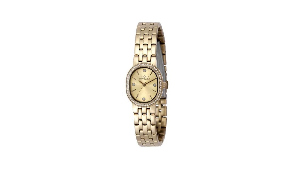 Invicta Women's 48135 Angel Quartz 3 Hand Gold, Silver Dial Watch