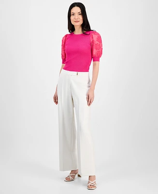 T Tahari Women's High-Rise Wide-Leg Pants