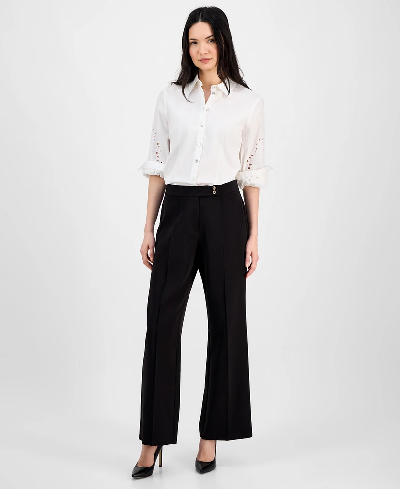 T Tahari Women's High-Rise Wide-Leg Pants