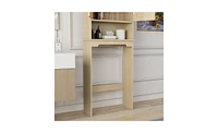 Over The Toilet Storage Cabinet Bathroom Organizer with 2 Rattan Doors and Shelves for Space-Saving Storage