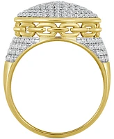 Men's Diamond Circle Cluster Ring (1-1/2 ct. t,w.) in 10k Gold