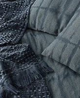 Oake Indigo Stripe 3-Pc. Comforter Set, Full/Queen, Exclusively at Macy's