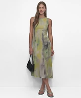 Dkny Women's Sleeveless Printed Jersey Dress