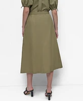 Dkny Women's Perforated Zip-Front Midi Skirt