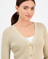 I.n.c. International Concepts Petite Button-Front V-Neck Cardigan, Exclusively at Macy's