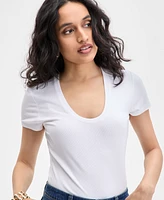 I.n.c. International Concepts Women's Ribbed Scoop-Neck Top, Exclusively at Macy's