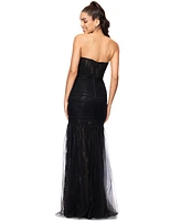 Betsy & Adam Women's Sequined Lace Corset Gown