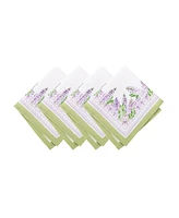 Elrene Lilac Garden Floral Dinner Napkins, 17" X 17"