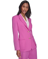 Halston Women's Notched-Collar Two-Button Blazer