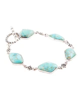 Barse Blue Turquoise and Sterling Kite Linked Bracelet