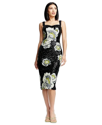 Dress the Populations Women's Nicole Floral-Sequined Midi