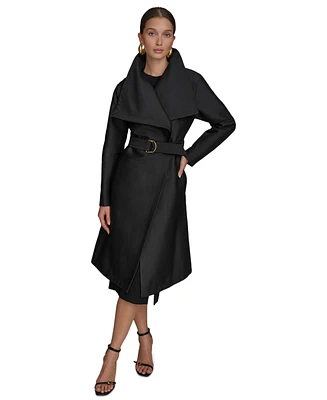 Donna Karan New York Women's Draped-Neck Trench Coat