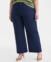 On 34th Trendy Plus Cropped Wide-Leg Chino Pants, Exclusively at Macy's