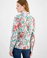 Tommy Hilfiger Women's Floral Cotton Button-Front Shirt