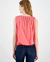 Tommy Hilfiger Women's Ruched Sleeveless Knit Top