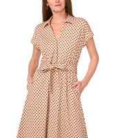 Msk Women's Polka-Dot Midi Dress