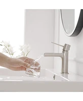 Waterfall Single Handle Hole Modern Bathroom Faucet Drip-Free Lavatory Rv Sink Brushed Gold