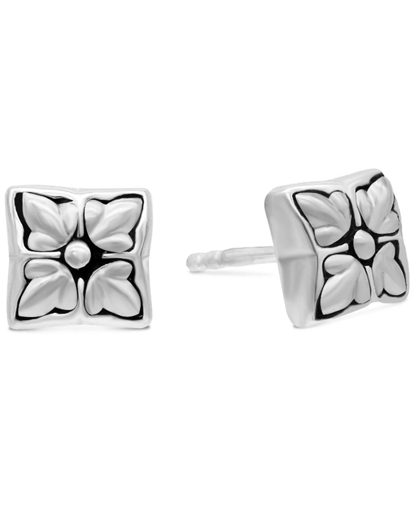 Devata Maple Leaf Stud Earrings in Sterling Silver