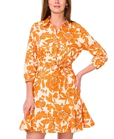 1.state Women's Printed Collared Button-Front Dress