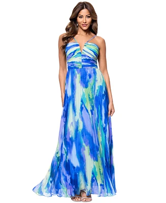 Xscape Women's Pleated Halter Gown