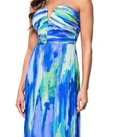 Xscape Women's Pleated Halter Gown