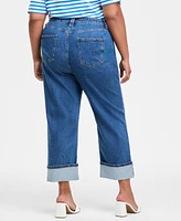 On 34th Trendy Plus High-Rise Cuffed Straight-Leg Jeans, Exclusively at Macy's