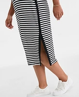 On 34th Trendy Plus Striped Tank Midi Dress, Exclusively at Macy's