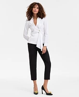 I.n.c. International Concepts Women's Cotton Drape-Front Top, Exclusively at Macy's