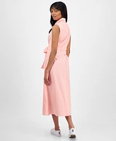 Nautica Jeans Women's Gingham Cotton Wrap Shirtdress