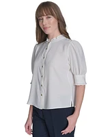 Tommy Hilfiger Women's Ruffle-Trim Button-Front Blouse