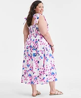 On 34th Mommy & Me Plus Printed Tie-Shoulder Midi Sundress, Exclusively at Macy's