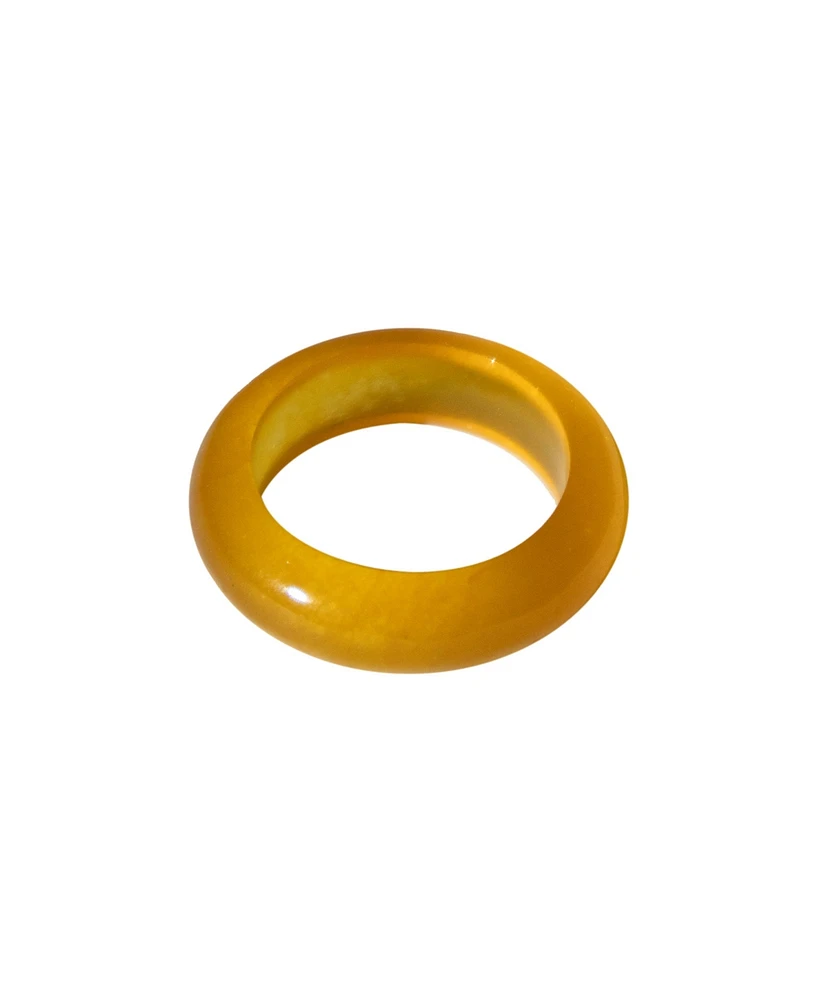 Carrie — Yellow jade ring