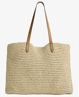 Style & Co Extra-Large Geo Pattern Straw Tote, Exclusively at Macy's