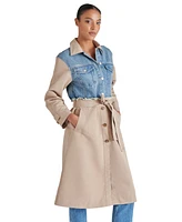 Steve Madden Women's Soraya Mixed Media Trench Coat