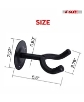 5 Core Guitar Wall Mount, Black Guitar Wall Hanger| 3 Pieces Guitar Hanger| V-Shaped Secure and Sturdy Guitar Holder Wall Mount| Guitar Accessories fo