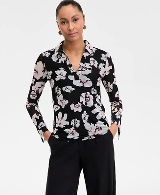 I.n.c. International Concepts Women's Johnny-Collar Top