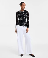 I.n.c. International Concepts Women's Printed Mesh Top, Exclusively at Macy's