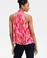 I.n.c. International Concepts Women's Printed Pleated Chiffon Halter Top, Exclusively at Macy's