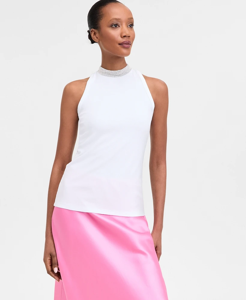 I.n.c. International Concepts Women's Rhinestone-Trim Top, Exclusively at Macy's