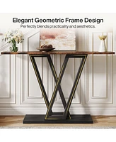 Tribesigns Gold Console Table, Modern Hallway Table for Entryway, 43 Inch Entryway Tables Narrow Sofa Living Room, Stable Metal Frame & Easy