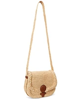 Lauren Ralph Lauren Raffia Small Colbie Messenger Crossbody