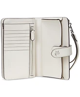 Lauren Ralph Lauren Crosshatch Leather Tech Wristlet