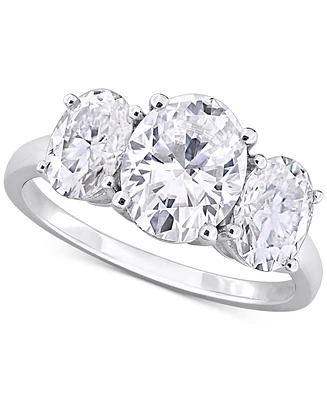 Macy's Moissanite Three Stone Ring (4 ct. t.w.) in Sterling Silver
