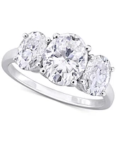 Macy's Moissanite Three Stone Ring (4 ct. t.w.) in Sterling Silver