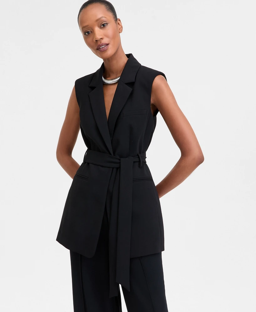 I.n.c. International Concepts Women's Belted Vest, Exclusively at Macy's