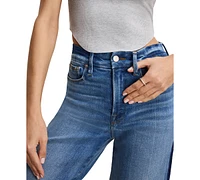 Good American Women's Soft-Tech Waist Palazzo Cropped Jeans