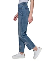Karl Lagerfeld Paris Women's Embellished Straight-Leg Jeans