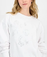 Guess Women's G-Wave Embossed Studded Sweatshirt