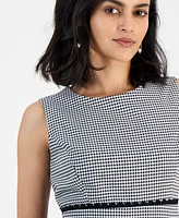 Kasper Women's Check Scalloped-Trim Sheath Dress, Regular & Petite Sizes