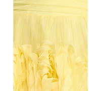 Say Yes Juniors' Ruffled Rosette Strapless Ball Gown, Created for Macy's